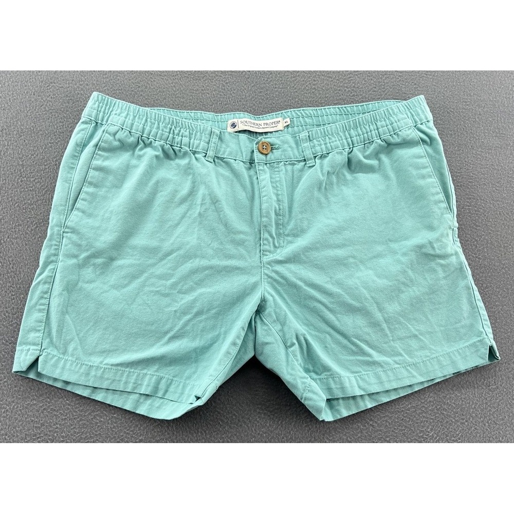 Southern Proper PC Shorts Mens XL Mint Green Cotton Elastic Waist Canvas 6"